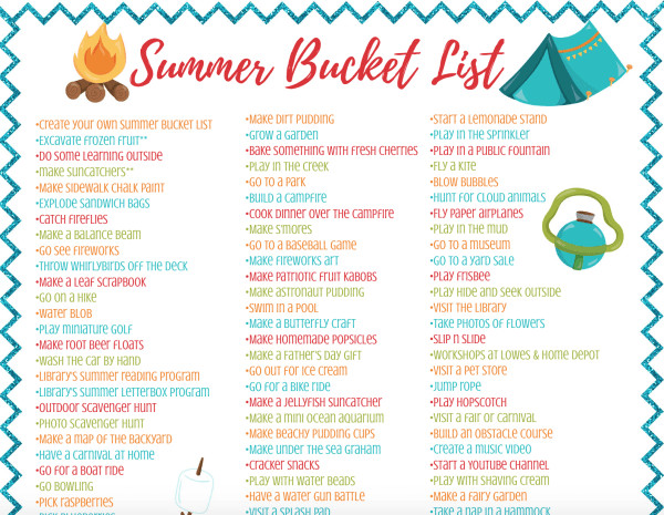 Summer Activities For Adults
 Summer Bucket List for Kids Free Family Fun Printable