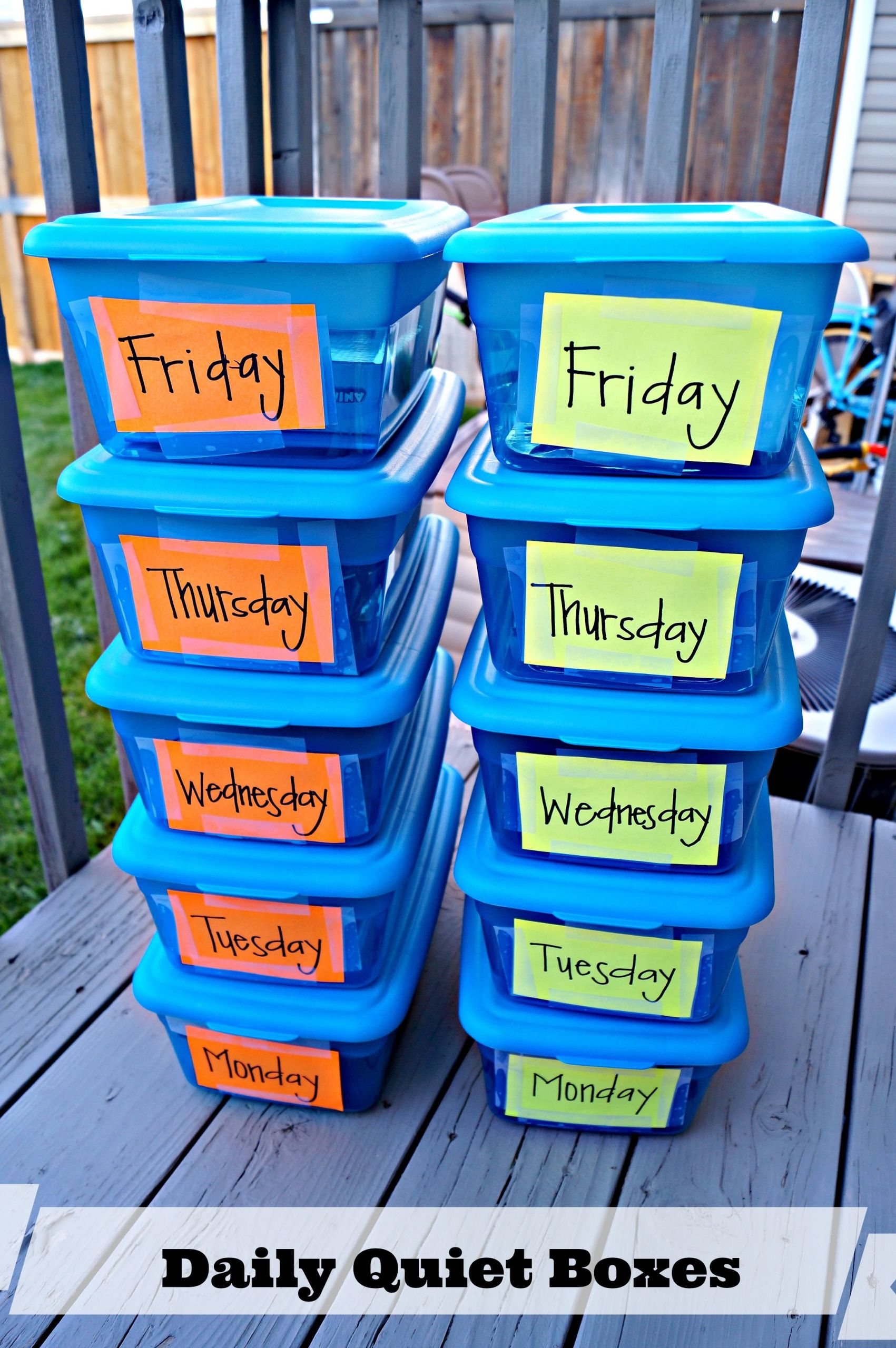 Summer Activities For School Agers
 Daily Quiet Boxes perfect for summer vacation