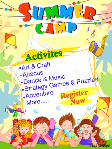 Summer Art Camp Ideas
 Banner poster design template for Kids Summer Camp