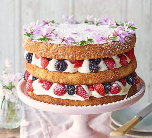 Summer Baking Ideas
 Summer berry cake with rose geranium cream recipe