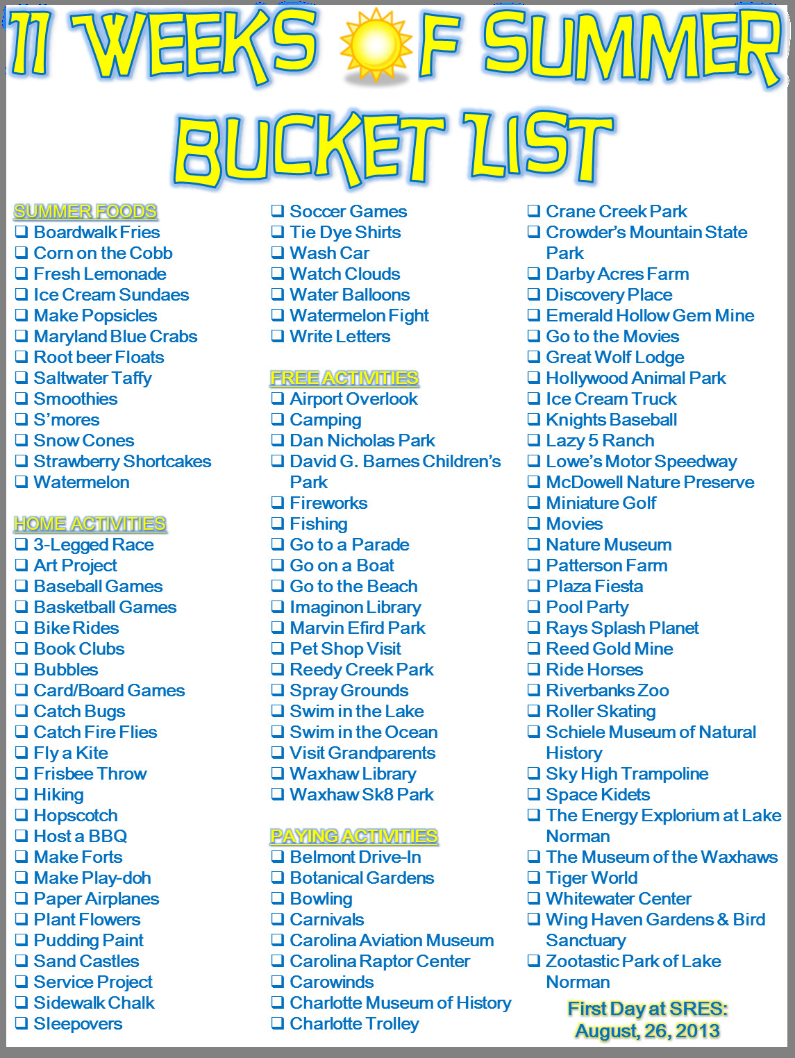 Summer Bucket List Ideas For Teens
 Everyday is a "Hollyday" Charlotte Summer Bucket List