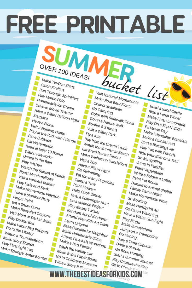Summer Bucket List Ideas For Teens
 100 Fun & Simple Ideas for a Summer Bucket List for Kids