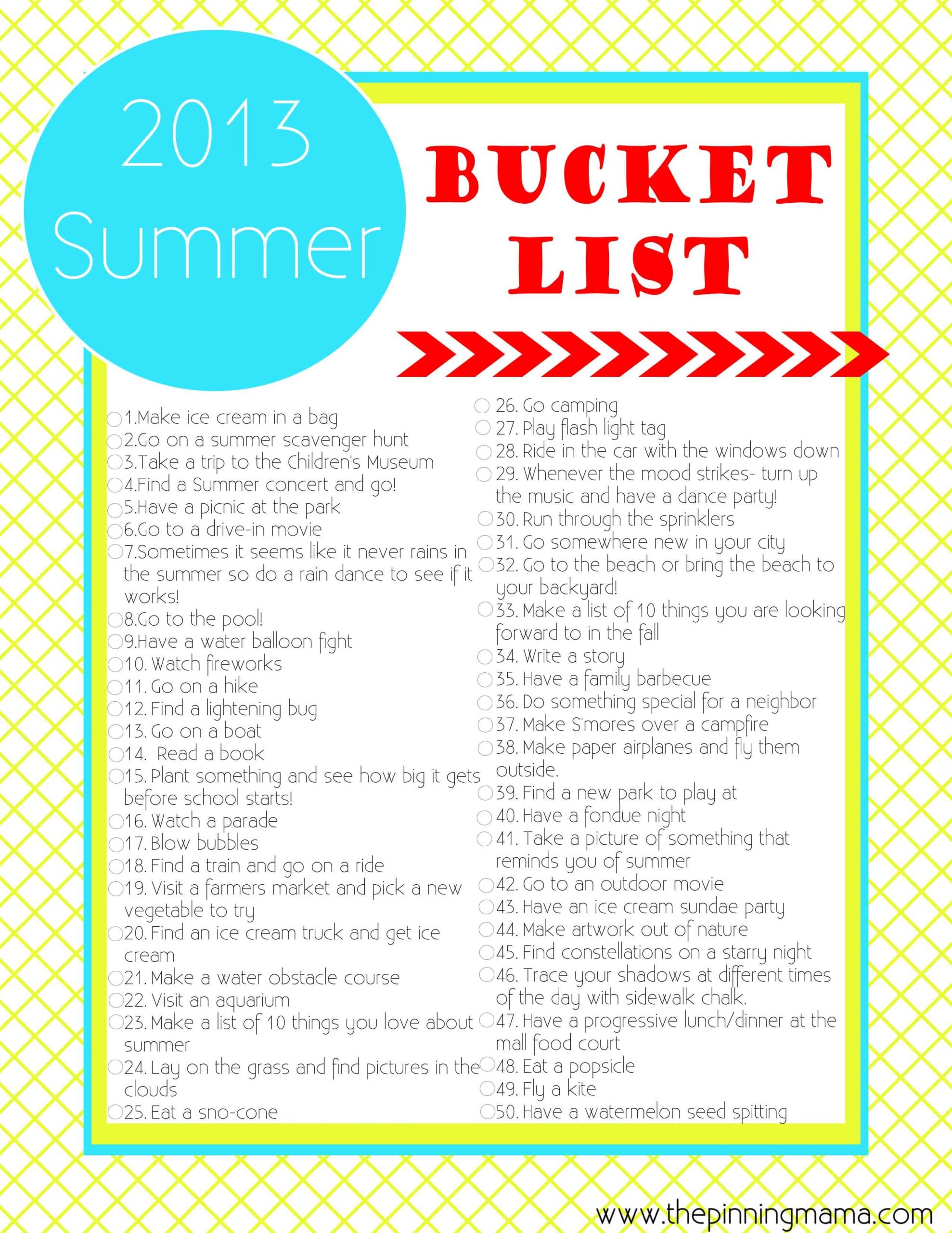 Summer Bucket List Ideas For Teens
 Summer Bucket List Summer Ideas and Summer Activities for