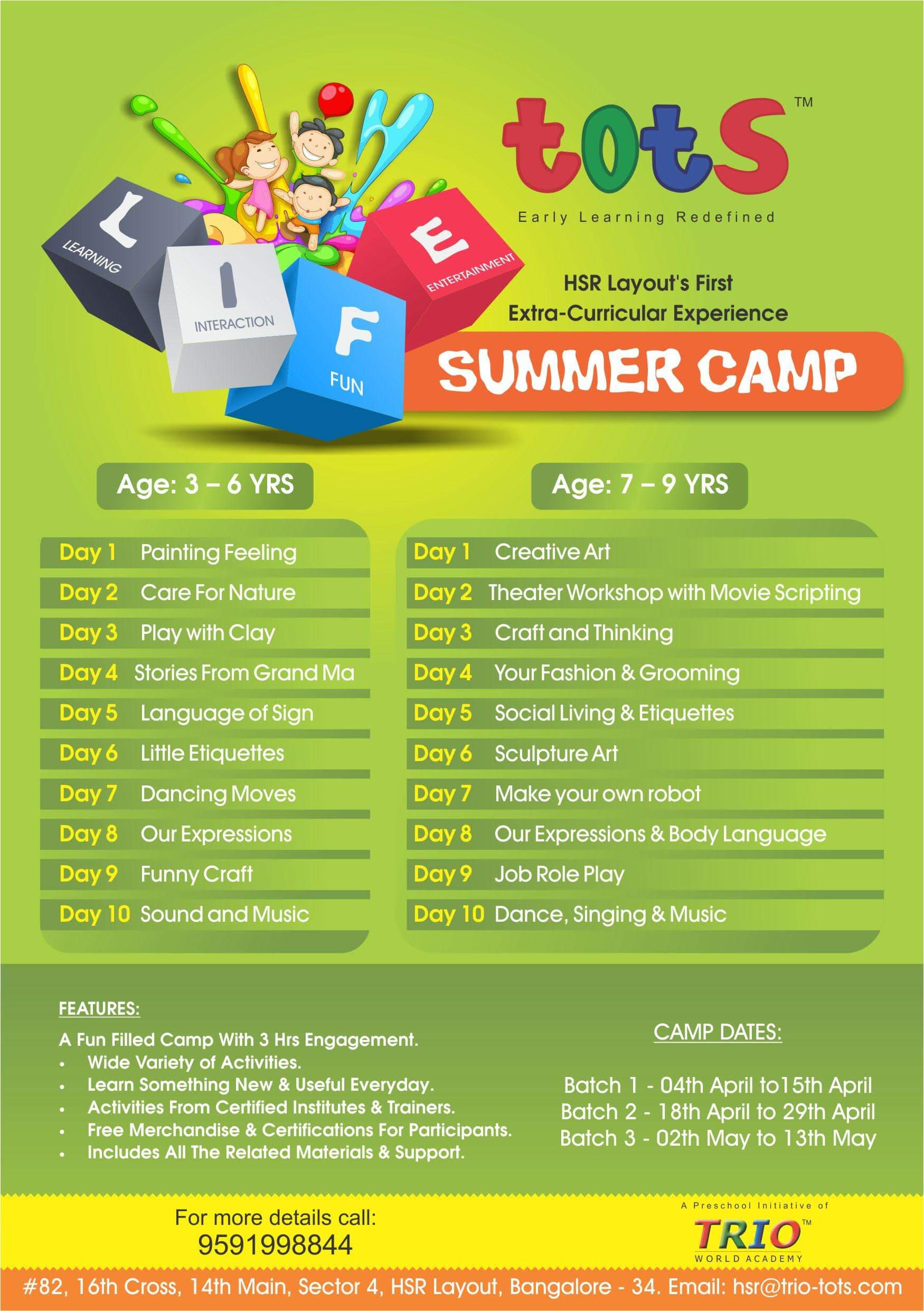 Summer Camp Activities For Kids
 LIFE Summer Camp HSR Layout Bangalore