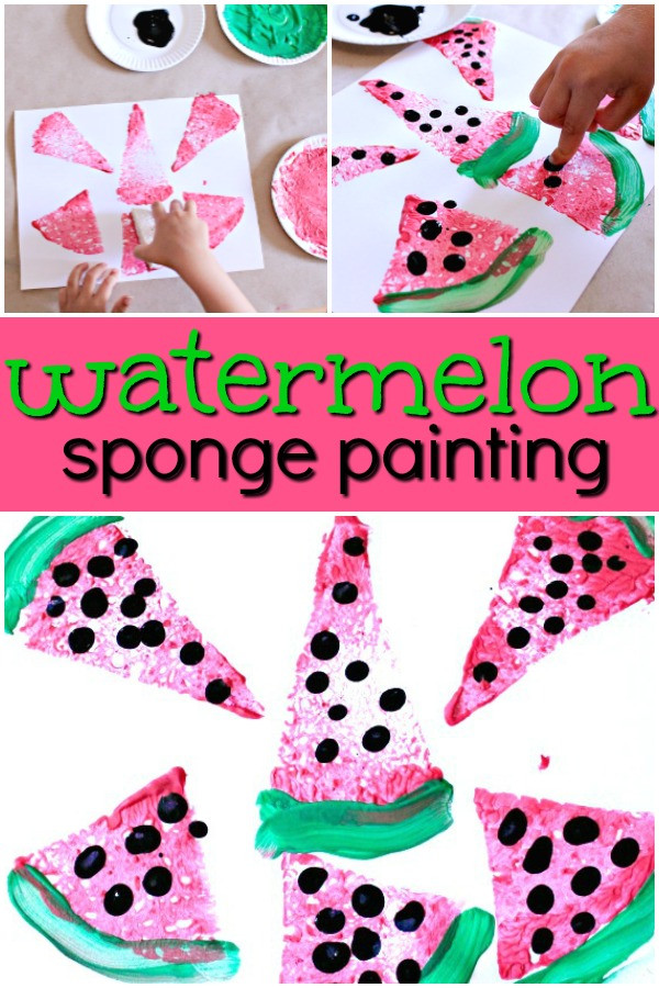 Summer Crafts For Preschool
 Watermelon Sponge Painting Fantastic Fun & Learning