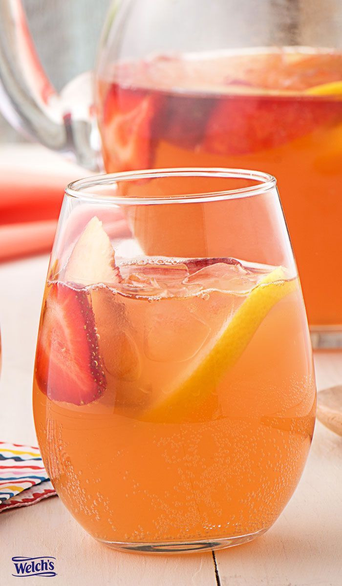 Summer Drink Recipe Alcoholic
 Strawberry Lemonade Sangria Recipe using Welch s Sparkling