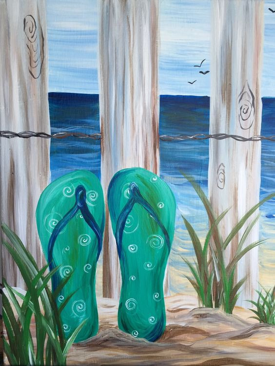 Summer Painting Ideas
 flip flop canvas paintings Google Search