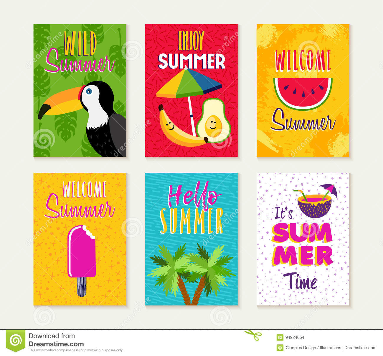 Summer Party Quotes
 Summer Season Card Quote Set For Beach Vacation Stock