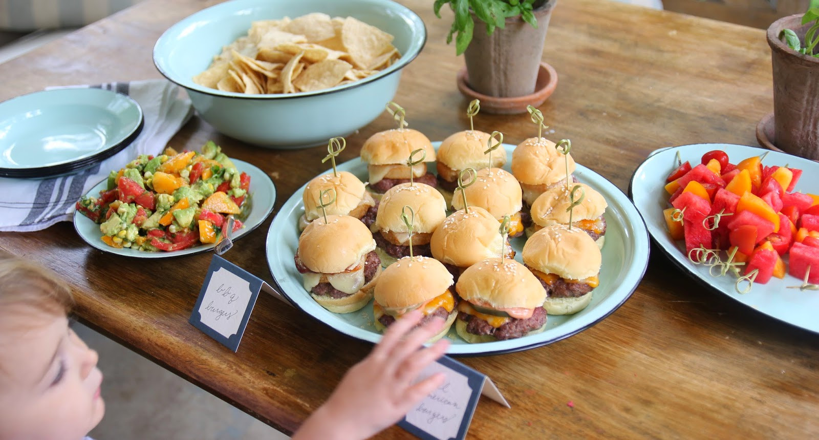 Summer Party Snacks
 Jenny Steffens Hobick BBQ & ion Ring Sliders