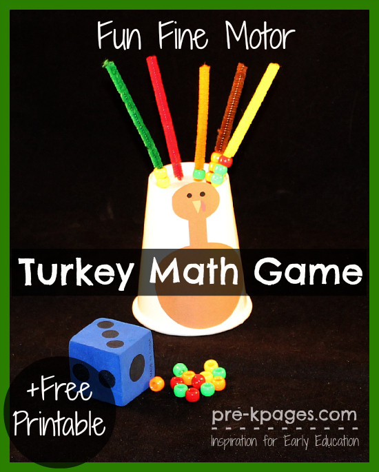 Thanksgiving Activities For Kindergarten
 Fine Motor Turkey Math Game