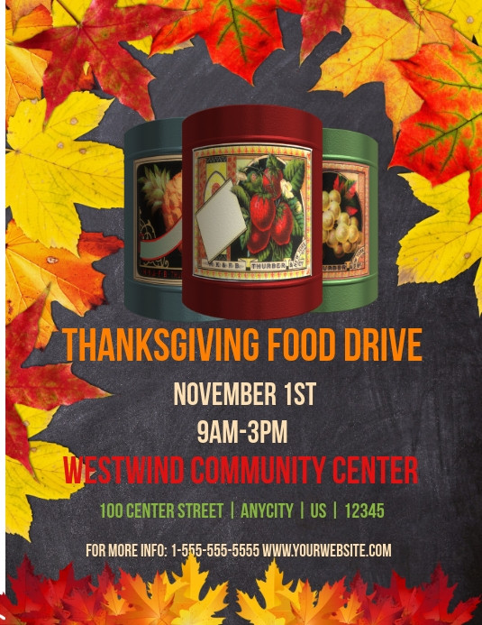 Thanksgiving Canned Food Drive
 Thanksgiving Food Drive Template