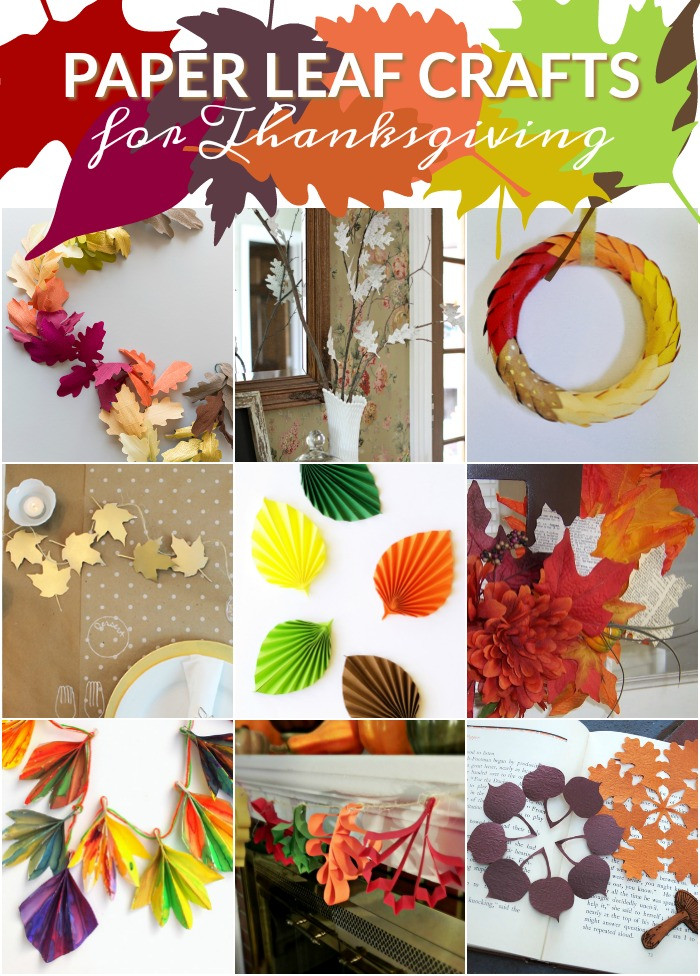 Thanksgiving Craft Ideas Pinterest
 9 PAPER LEAF DECORATIONS FOR THANKSGIVING Round Ups Mad in