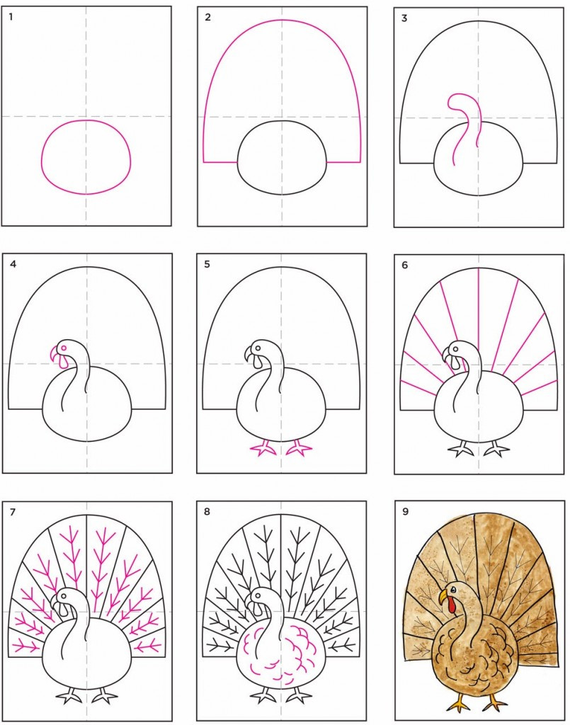 Thanksgiving Drawing Ideas
 Simple Turkey Drawing · Art Projects for Kids