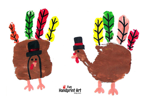Thanksgiving Footprint Crafts
 Pilgrim Turkeys – Thanksgiving Handprint Craft
