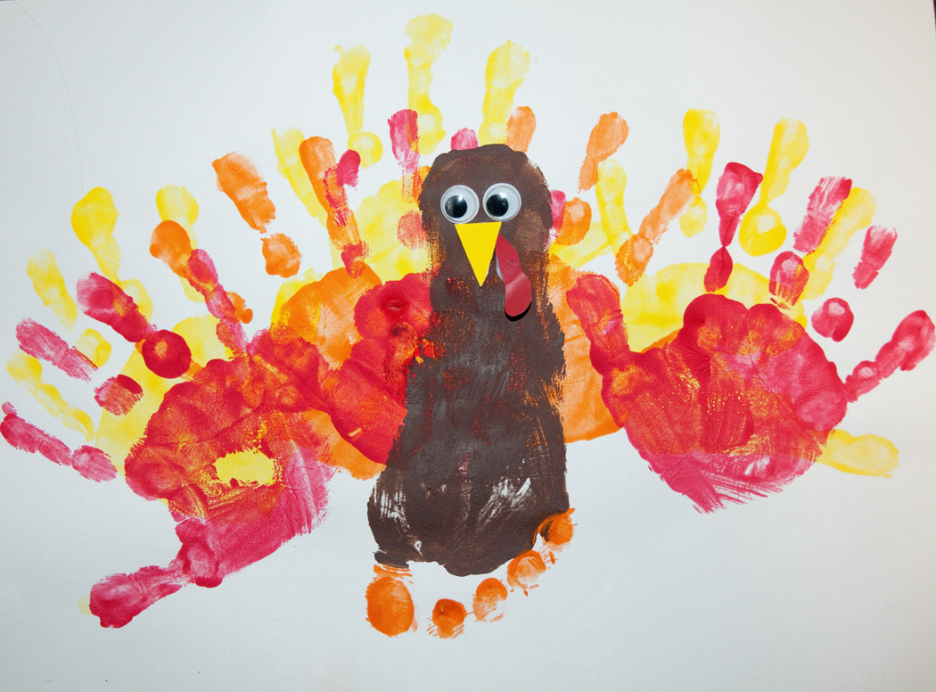 Thanksgiving Footprint Crafts
 Snails and Puppy Dog Tails Hand and Foot Print Turkey