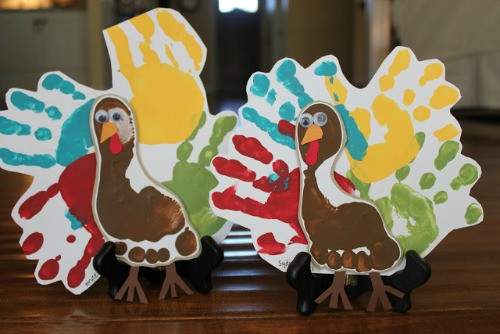 Thanksgiving Footprint Crafts
 Thanksgiving Handprint Turkeys Clean and Scentsible