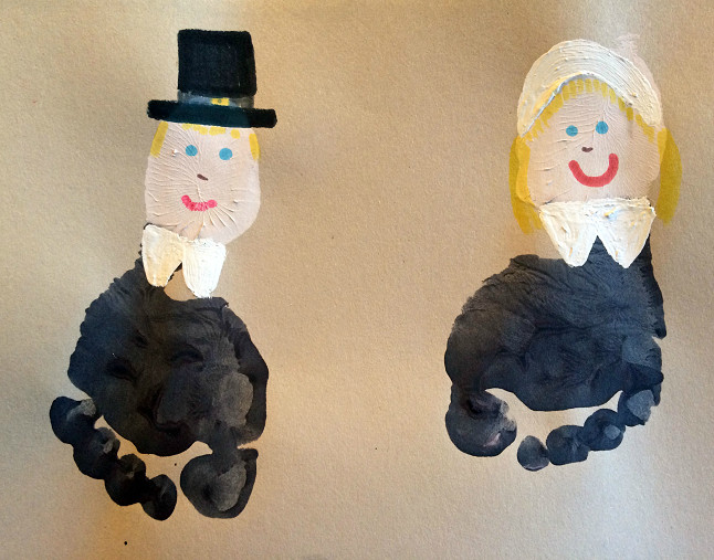 Thanksgiving Footprint Crafts
 Footprint Pilgrims and Cornucopia Kids Crafts Crafty