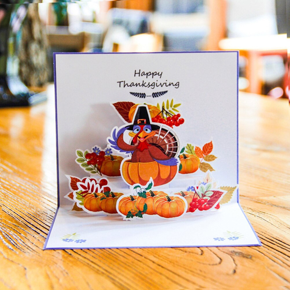 Thanksgiving Gift Cards
 1pcs 3D Greeting Card Creative Pop Up Pumpkin Witch Turkey