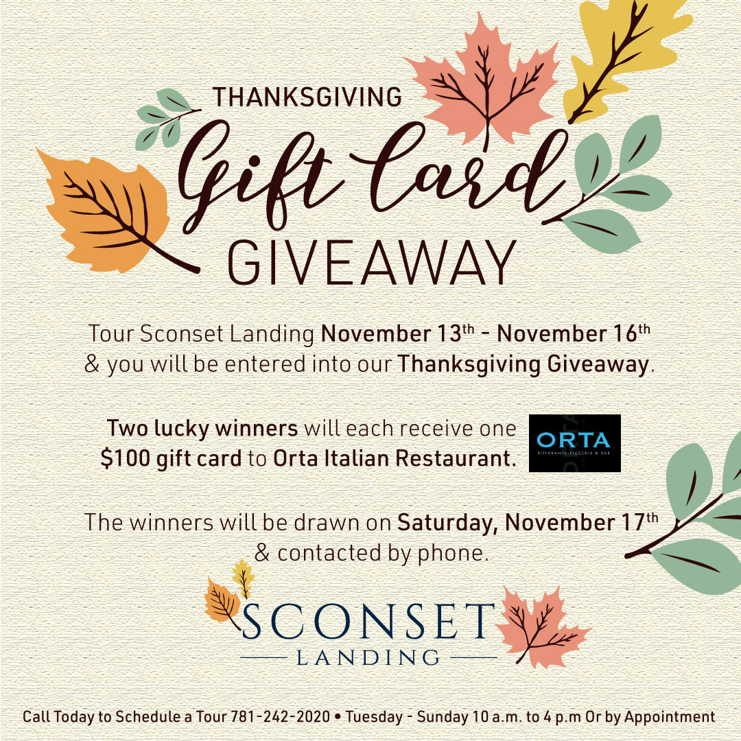 Thanksgiving Gift Cards
 Thanksgiving Gift Card Giveaway – Sconset Landing
