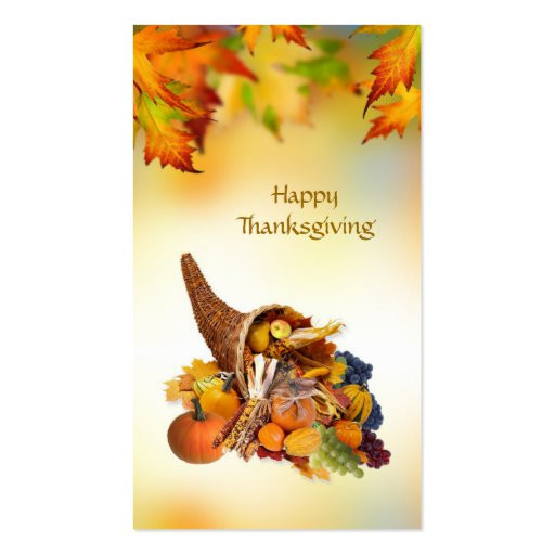 Thanksgiving Gift Cards
 Cornucopia Thanksgiving Gift Tag label Business Card