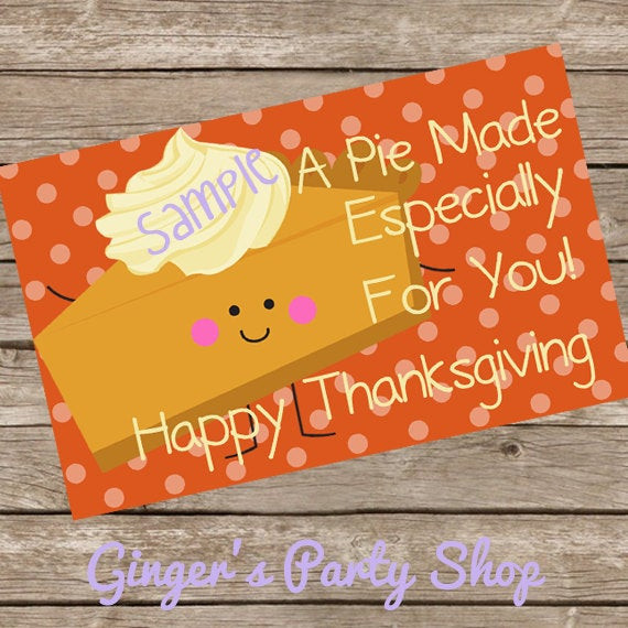 Thanksgiving Gift Cards
 Items similar to Thanksgiving PIE Gift Cards Printable