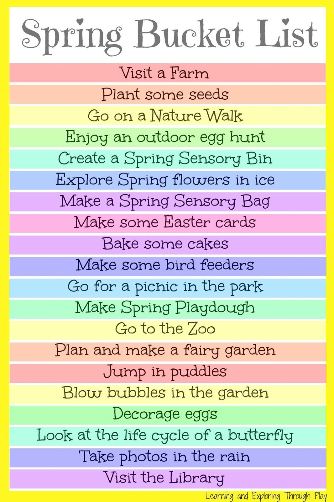 Things To Do In Spring Ideas
 Spring Bucket List For Kids and Families