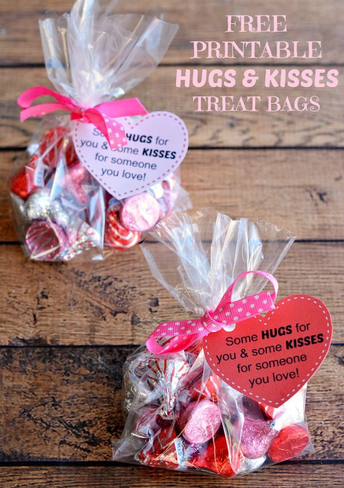 Valentines Day Gifts For Daddy
 Printable Hugs and Kisses Treat Bags Craft for Valentines