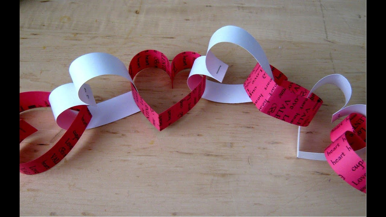 Valentines Day Paper Craft
 Valentines Day paper heart chain decoration