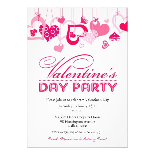 Valentines Day Party Invitations
 Valentine s Day Party Invitation Flat Card