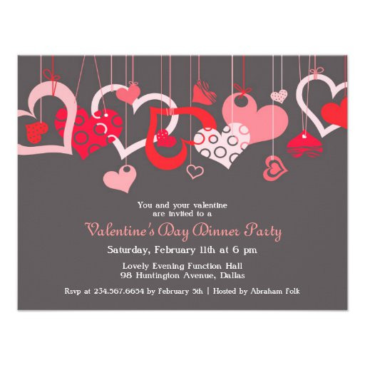 Valentines Day Party Invitations
 Valentine s Day Party Invitation Flat Card 4 25" X 5 5