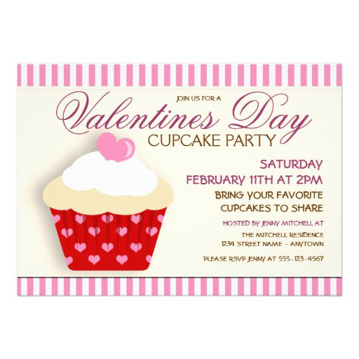 Valentines Day Party Invitations
 Valentines Day Cupcake Party Invitations 5" X 7