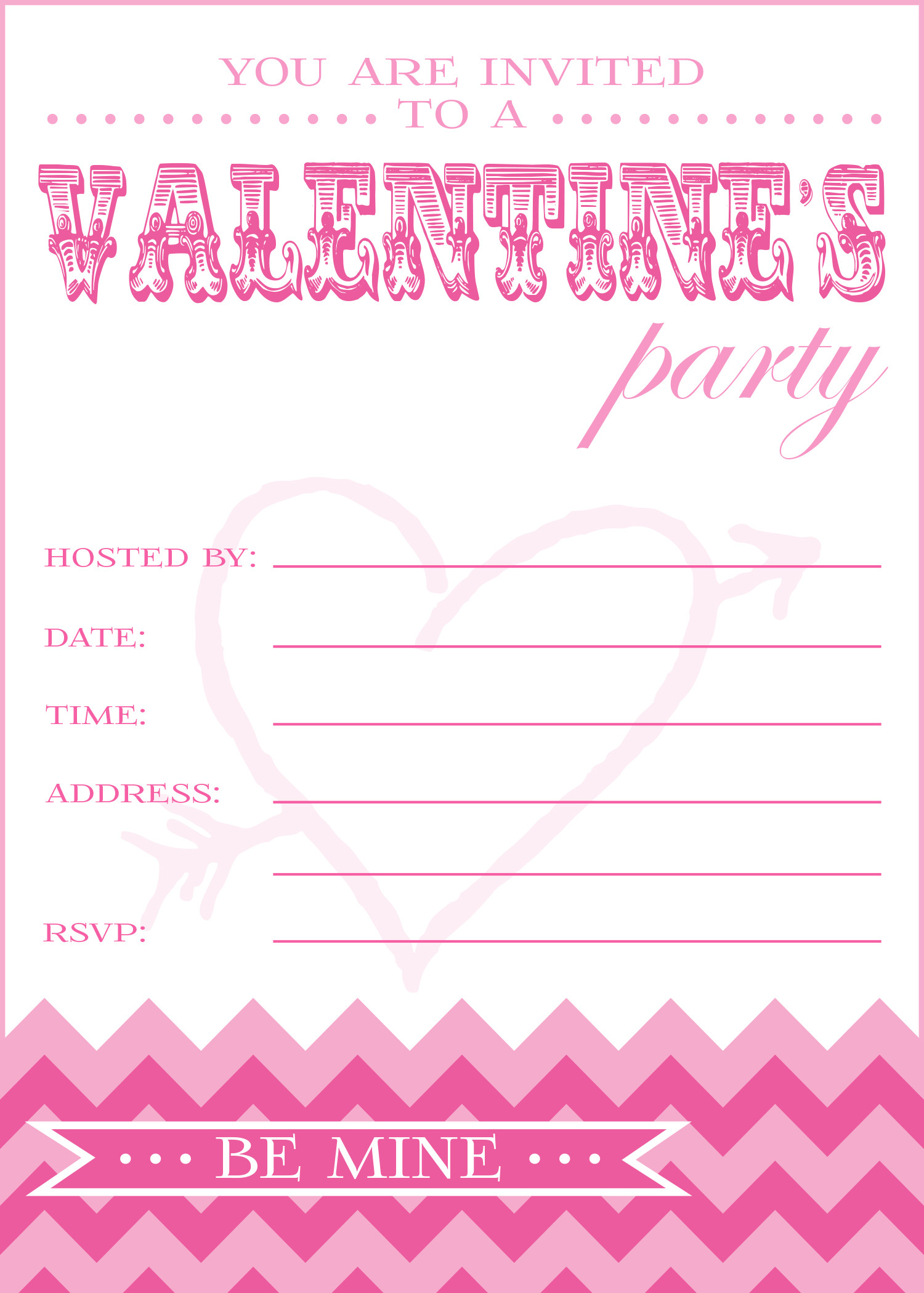 Valentines Day Party Invitations
 FREE Valentine s Day Party Printables from Pick Print