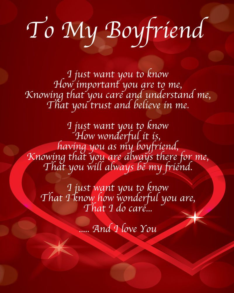 Valentines Day Quotes For Boyfriends
 Details about To My Boyfriend Poem Birthday Christmas