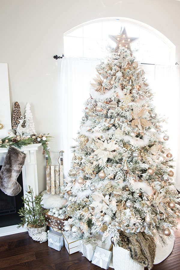 White Christmas Tree Ideas
 Gold and Silver Winter Wonderland Tree