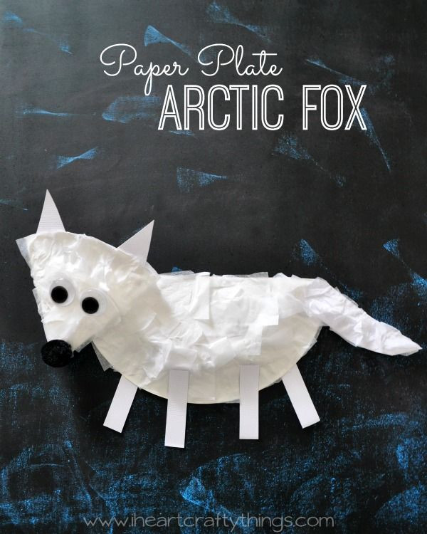 Winter Animals Preschool Crafts
 Paper Plate Arctic Fox Craft for Kids