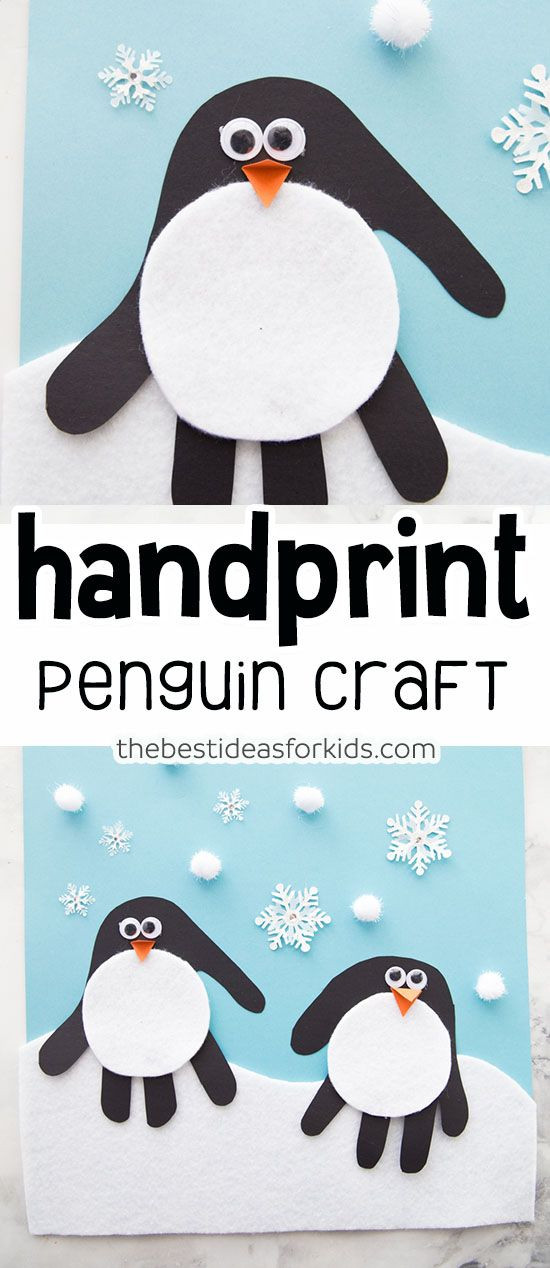 Winter Crafts For Toddlers
 Handprint Penguin
