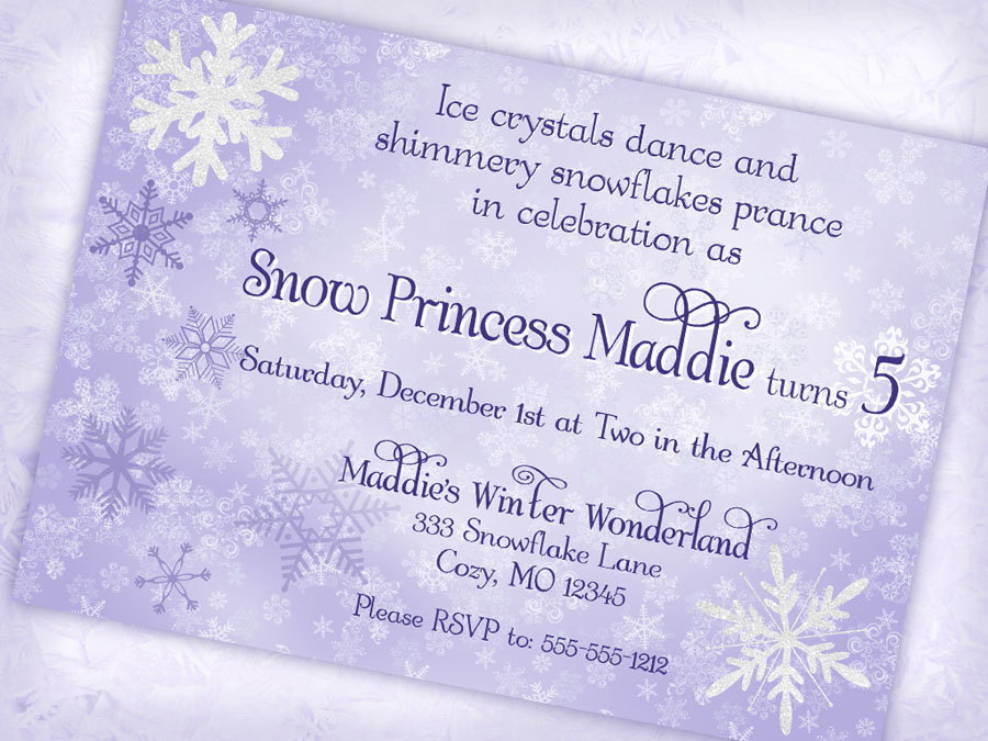 Winter Wonderland Party Invitations
 Snow Princess Invitation Winter Wonderland by