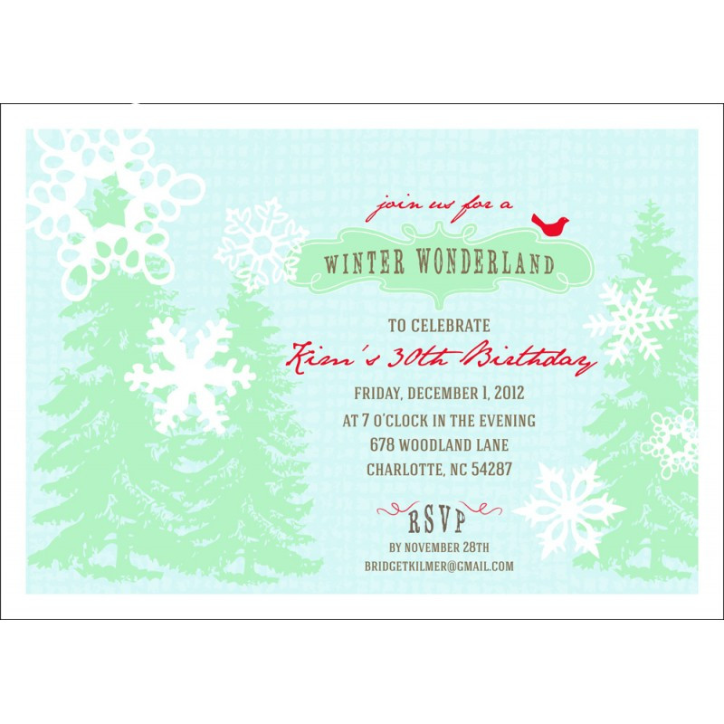 Winter Wonderland Party Invitations
 Winter Wonderland Holiday or Birthday Party Printable