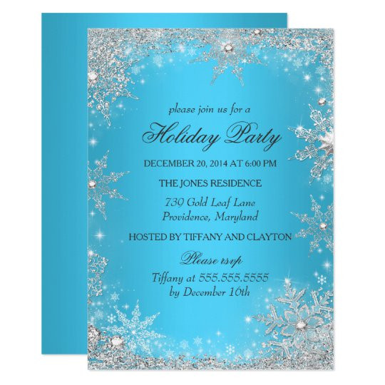 Winter Wonderland Party Invitations
 Blue Winter Wonderland Christmas Holiday Party Invitation