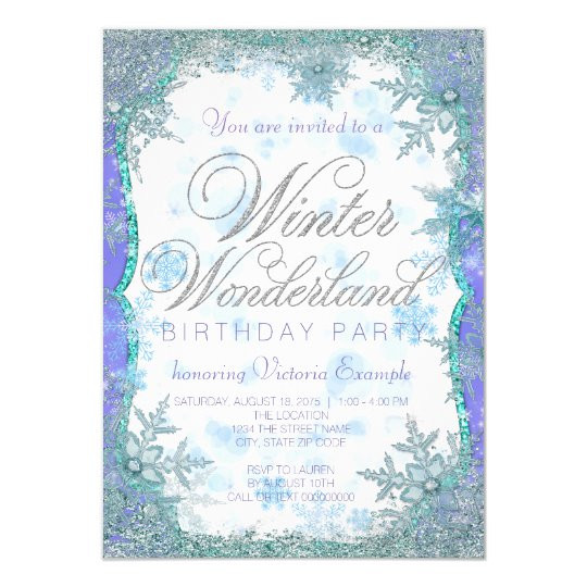 Winter Wonderland Party Invitations
 Winter Wonderland Frozen Birthday Party Invitation