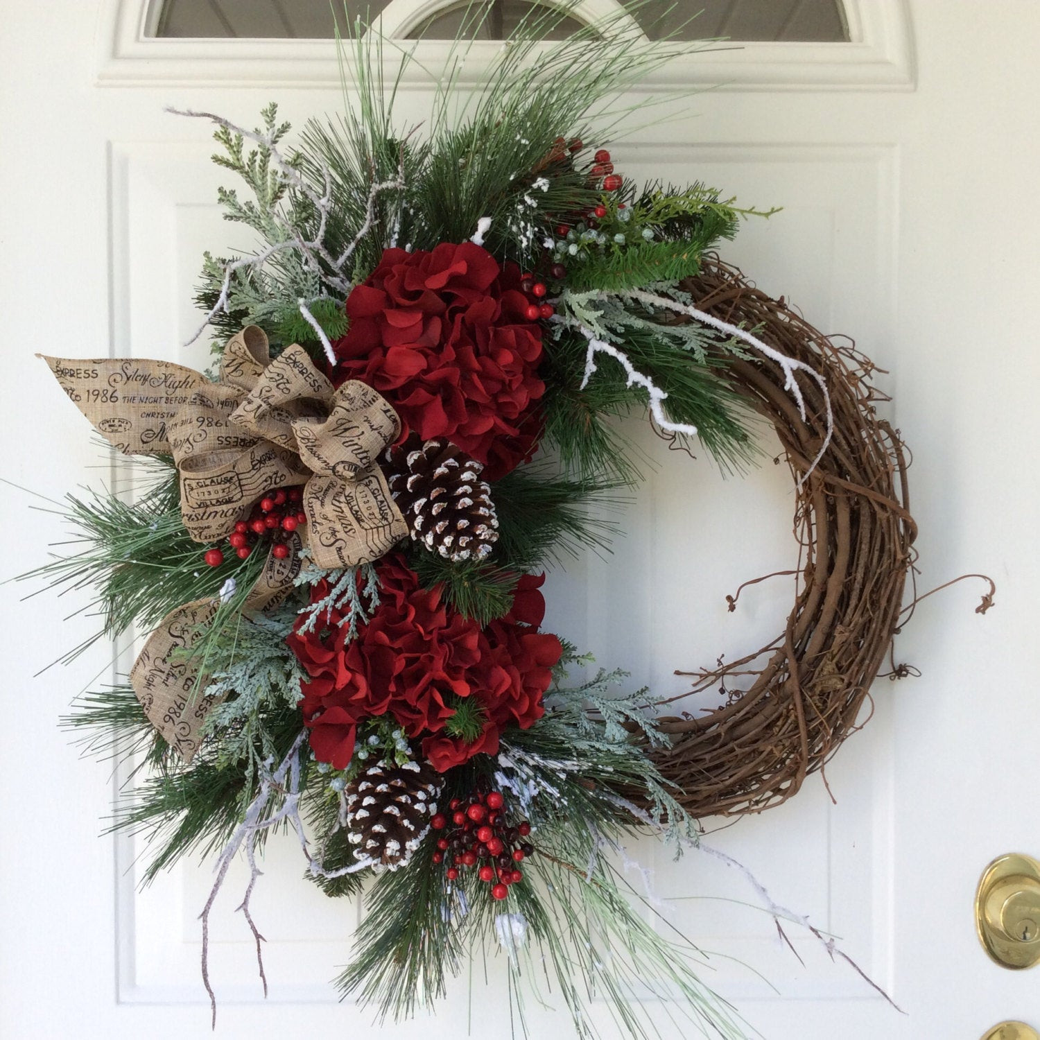 Winter Wreath Ideas
 Christmas Wreath Winter Wreath Holiday Hydrangea by