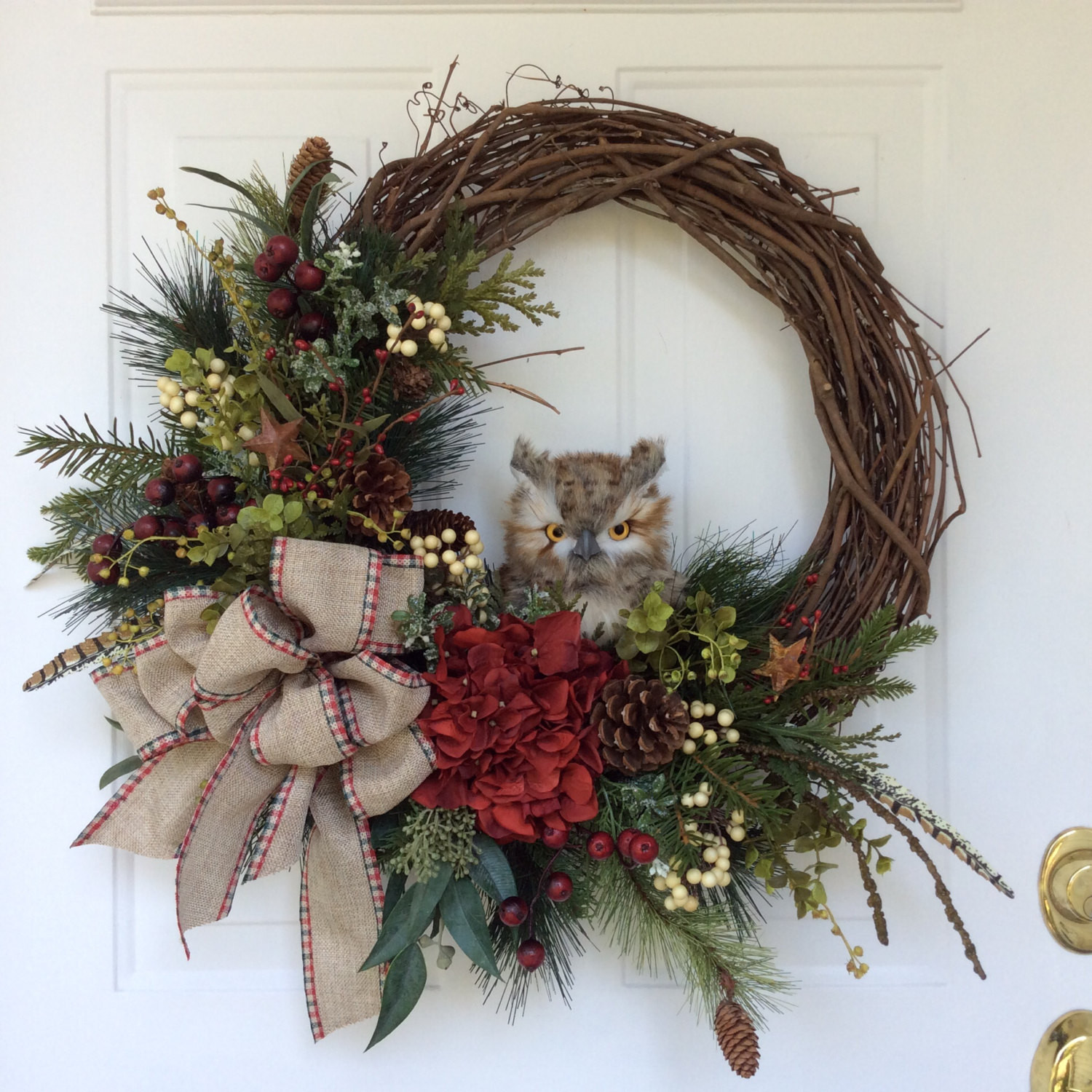 Winter Wreath Ideas
 Winter Wreath Owl Wreath Christmas Wreath Country